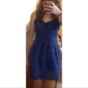 J crew dress with scalloped neckline